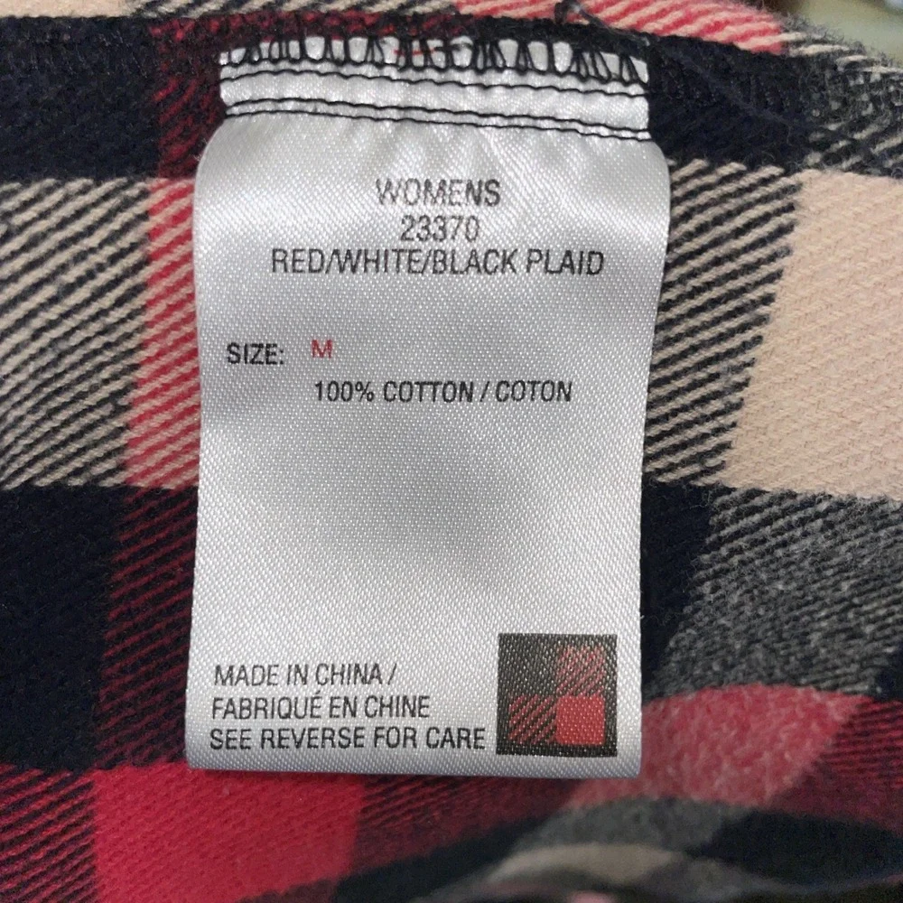Woolrich Heavy Dty Red Black White Plaid Flannel Shirt Thick | Very Nice Women M